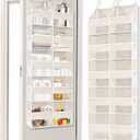 Over the Door Organizer 5 Tiers,Extra Large Behind Door Storage of 10 Compartments,80 lbs Weight Capacity Over the Door Storage, Door Hanging Organizer for Closet, Diaper Organizer, Toy Storage, Beige