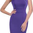 Grace Karin Womens 50s 60s Vintage Pencil Dress Bodycon Cap Sleeve Dress (Small, Purple-2)