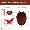 Angel Shield Elongated Wood Toilet Seat with Quiet Close,Easy Clean,Quick-Release Hinges(Elongated,Dark Walnut)