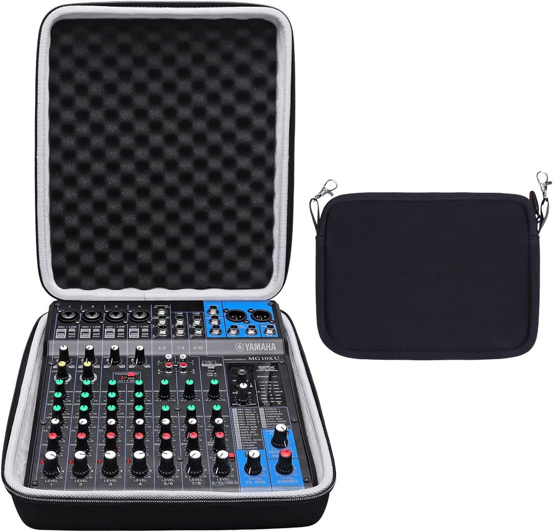 XANAD Hard Case for YAMAHA MG10XU or MG10 or MG0610-Input Stereo Mixer with Small Storage Cover - Carrying Storage Bag