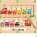 Magnetic Color and Number Maze, Montessori Toys for 2 3 4 Year Old, Wooden Color Matching Puzzle Board, Preschool Learning Activities Travel Toys for Ages 2-4 for Girls Boys Birthday Gifts - Train