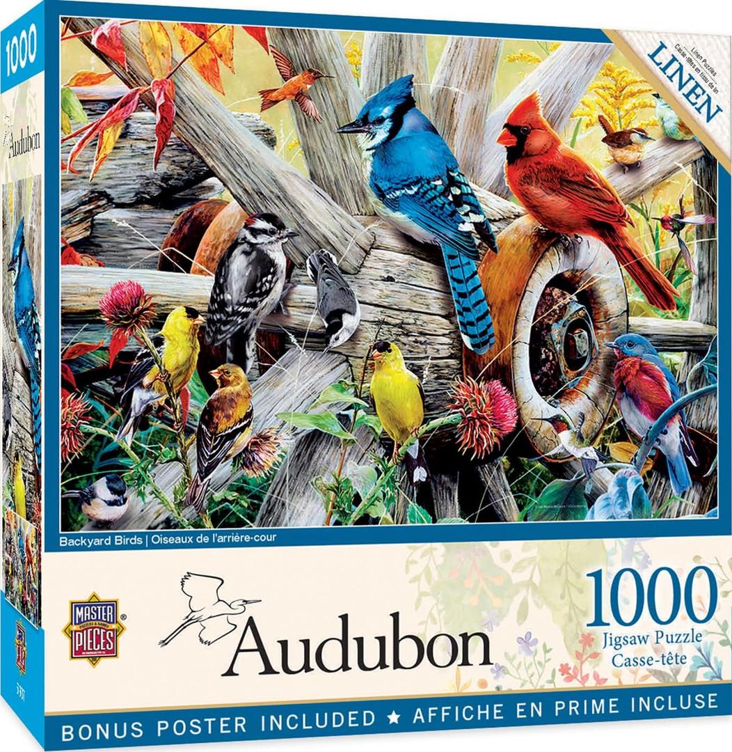 MasterPieces 1000 Piece Jigsaw Puzzle for Adults, Family, Or Youth - Backyard Birds - 19.25"x26.75"