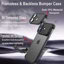 for iPhone 17 Bumper Case Compatible with MagSafe, Minimalist Frameless Corner Protection Pad with Camera Lens Protector, No Back Soft Silicone TPU Shockproof for iPhone17 (Black)