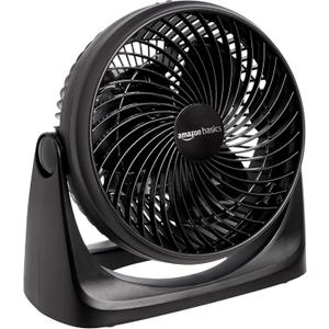 Amazon Basics Air Circulator Desk Fan for Bedroom, Home and Office, 90-Degree Tilt Head, 3 Speed Settings, Cooling, 35 Watts, Black, 11.1"W x 6.3"D x 10.9"H