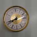 Hicarer 3-1/8 Inch (80 mm) Mini Quartz Clock Insert Round Clocks Head Insert Roman Number Replacement Movement White Face (Gold Trim)