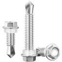 Wensilon (50Pcs)#14×6" Hex Washer Head Self Drilling Screws, 410 Stainless Steel Metal SheetScrews，TEK Screws, Self Drilling Screws, Self Tapping Screws,Extensions Extra Long Screws