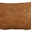 Brown Leather Print 12x20 Inch Throw Pillow Cover, Western Southwestern Decorative Faux Cowhide Cowskin Cushion Case, Rustic Farmhouse Soft Pillowcase for Home Room Bed Couch Decor