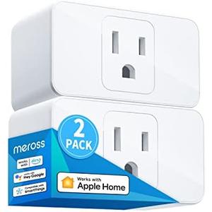 meross Smart Plug Mini, 15A & Reliable Wi-Fi, Support Apple HomeKit, Siri, Alexa, Echo, Google Assistant and Nest Hub, App Control, Timer, No Hub Needed, 2.4G WiFi Only, 2 pack