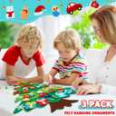 Realspring 2 Pack 3.3ft DIY Felt Christmas Tree with 56 Ornament and Snowman Advent Calendar 2025 Blue Felt Xmas Tree with Cutouts Decorate Wall Hanging Decoration for Christmas Crafts Winter Party