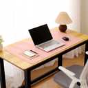 Non-Slip Desk Pad,Desk mat,Waterproof PU Leather Desk Pad,Laptop Desk Writing Pad for Office and Home (Pink, 23.6" x 13.7")