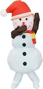 Inflatable Christmas Santa Claus Costume Plus Size Unisex Adult Snowman Inflatable Costume Funny Festive Blow Up Suit