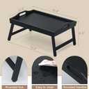 2 Pack Bed Tray Table Breakfast Trays Serving Tray Bamboo Bed Laptap with Floding Legs Handles and Phone Holders