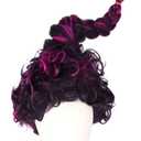 Topcosplay Women Wig Purple Mixed Red Halloween Costume Cosplay Wigs with Braid, Purple mixed Red