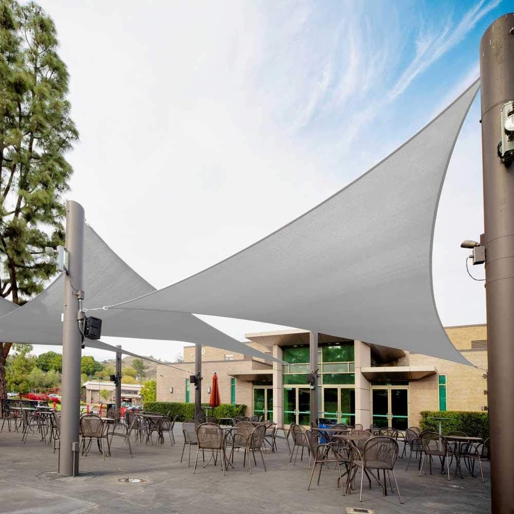 Royal Shade 28' x 28' x 28' Grey Triangle Sun Shade Sail Canopy Outdoor Patio Fabric Screen Awning RTAPT28 - UPF50+ 95% UV Blockage, Heavy Duty, Water & Air Permeable (We Make Custom Size)