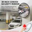 2 Pack 30 Inch Convex Traffic Mirror, Safety Security Corner Mirrors