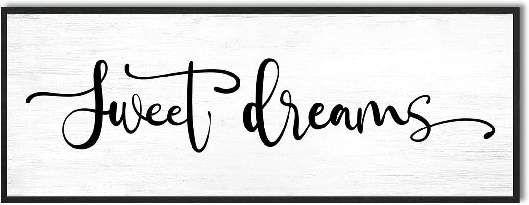 Sweet Dreams Wall Decor Above Bed: Farmhouse Bedroom Sign Guest Room Wall Decor,32x12 Inch Framed Canvas Modern Master Bedroom Wall Art Rustic Hanging Plaque Home Decor