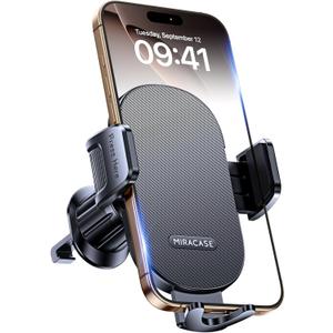 Miracase Phone Holders for Your Car with Metal Hook Clip, Air Vent Cell Phone Stand Car Mount, Universal Automobile Cradle Fit for iPhone Android and All Smartphones, Dark Grey (1 Pack)