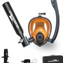 Mini Scuba Tank, 5-10 Minutes Usage Time Scuba Tank Kit, DOT/CE-EN250 Certification Dive Tank, 0.5L(3.5Cu Ft) Capacity Portable Scuba Tank, 3000 Psi Max Pressure, Aluminum Diving Tanks