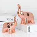 prosfalt A Pair Elephant Statue Home Decor,Modern Style Figurines,Sculpture for Office Desktop Bookshelf Living Room (Ceramics Rose Gold)