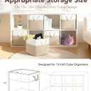 13x15x13 Storage Cube Bins, Heavy Duty Foldable Fabric Storage Bins with Handles and Metal Frame, 6 Pack Large Closet Organizer Bins for Clothes, Socks, Towels, White Khaki