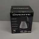 OVENTE Electric Kettle, 1.5L Borosilicate Glass Countertop Water Heater and Boiler for Coffee or Tea, BPA-Free, Auto Shut-Off, Boil-Dry Protection, Removable and Washable Spout Filter, Black KG83B