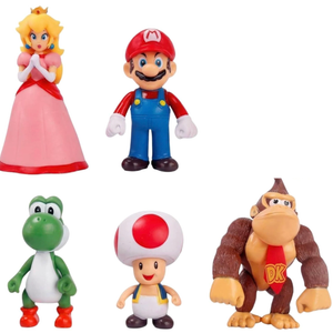 5 Pcs Mario Figures Set, 6 Inch Mario Figures, Classic Characters Collection for Birthday Party Cake Toppers & Room Decor