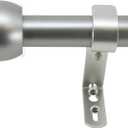 Decopolitan 29546-AS18 Knob Curtain Rod Set, 18 to 36 Inches, Silver