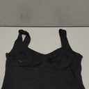 QINSEN Women's Square Neck Sleeveless Double-Layer Tank Tops Basic Tight T Shirts (Large, Black)