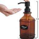 Soap Dispenser - 1 Pack, Antique Design Thick Amber Glass Hand Soap Dispensers; 304 Rust Proof Stainless Steel Black Pump, for Kitchen, Bathroom- Black (Brushed-black)