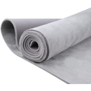 Kefly Gray Suede Headliner Fabric 96" L × 60" W with Foam Backing, Auto Suede Roof Top Fabric, Automotive Interior Roof Replacement Material for Car, SUV, Boat, Pickup, Truck, RV, Home Repair