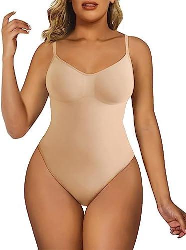 SHAPERX Women's Shapewear Bodysuit Tummy Control Body Shaper Seamless Sculpting Snatched Waist Body Suit 2X/3X
