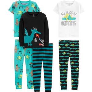 Simple Joys by Carter's Girls 6-piece Snug Fit Cotton Pajama Set, Size: 4