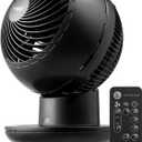 IRIS USA WOOZOO Air Circulator Fan with Remote, Oscillating Table Fan, 8 Speeds, 82ft Max Air Distance, 65 Tilt, Ultra Quiet DC Motor, Small Desk Fan for Bedroom, Office, Dorm, Black