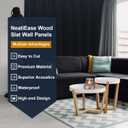 NeatiEase Wood Slat Wall Panels, 4-Piece 96" x 12.6", Soundproof & Noise Cancelling, Acoustic Wall Panels (Black)