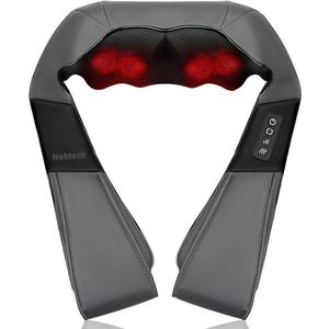Shiatsu Neck and Back Massager with Soothing Heat, Electric Deep Tissue 3D Kneading Massage for Shoulder, Leg, Body Muscle Pain Relief, Home, Office, and Car (Gray)