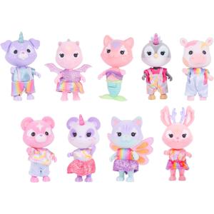 Sunny Days Entertainment Honey Bee Acres Rainbow Ridge Pals  9 Miniature Flocked Dolls | Small Fantasy Collectible Figures | Pretend Play Toys for Kids