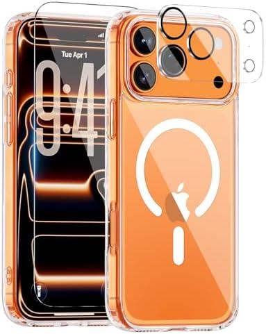 iPhone 17 Pro Case, Compatible with MagSafe, Magnetic Slim Cover, Anti-Yellowing & Shockproof, Clear Protective Case