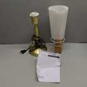 Touch Bedside Table Lamp - Modern Small Lamp for Bedroom Living Room Nightstand, Desk lamp with Fabric Lamp Shade, Warm LED Bulb, 3 Way Dimmable, Simple Design Mother's Day Gifts (Gold)