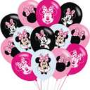 40pcs Minnie Birthday Party Balloons for Minnie Themed Birthday Party Decorations Supplies - 12 Inch