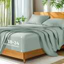 SONORO KATE 100% Viscose Derived from Bamboo_, Extra Deep Pocket up to 18"-24",Ultra Soft & Cooling Sheets for Hot Sleepers, Hotel Luxury Silky Bed Sheets (Sea Glass,King)