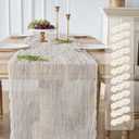12 Pack Cream White Cheesecloth Table Runners, 120 Inch 10Ft Ivory Gauze Table Runner for Wedding Birthday Party Baby Shower Decorations