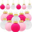 12 Pieces Velvet Valentines Day Hanging Balls Ornaments - Pink & Red Balls for Home Decor