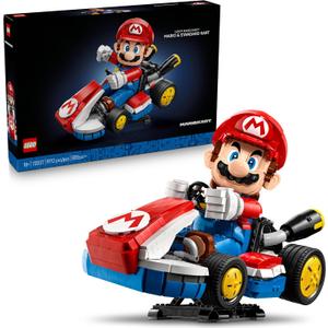 LEGO Super Mario: Mario Kart Mario & Standard Kart Building Set for Adults - DIY Book Shelf & Room Decor for Men & Women, Ages 18+ - Birthday Gift Idea for Adult Gamers - 72037