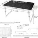 Laptop Desk for Bed, Adjustable Height Laptop Bed Table, Foldable Lap Desk with USB Charge Port, Desktop Card Slot, Side Drawer, Book Shelf, Portable Lap Tray for Eating Reading Working Sofa & Floor