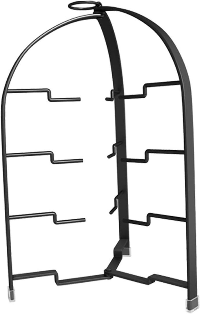 Pizza -Rack - Court Foldable and Stable Food Shelf, Black, 4 Layer