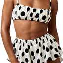 Verdusa Women's 2 Piece Polka Dots Sets Micro Crop Camisole Tops with Bubble Shorts Club Outfits (Black and White, XS)