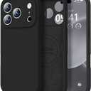 Vooii Magnetic for iPhone 17 Pro Case, Compatible with Magsafe (Premium Liquid Silicone) (Integrated Camera Control Button) Full Body Protective Anti-Scratch Microfiber Lining 6.3", Black