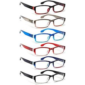 NORPERWIS 6 Pack Ladies Reading Glasses for Women Blue Light Blocking Spring Hinge Fashion Eyeglasses Readers for Women (Mix Color -4, 3.50, multiplier_x)