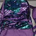 HeySun Sequin Backpack Sparkle Backpacks for Girls Purple Bookbag Glitter Back Pack Kids School Bag for Elementary Middle School College