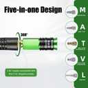 Yolass 3/8 Inch  50FT Hybrid Air Hose, Air Compressor Hose, 5 IN 1 1/4 Industrial Quick coupler Fittings, All-Weather Flexibility, Heavy Duty, Lightweight Compressor Hose Short(Black)